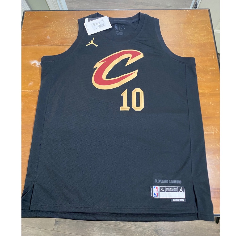 NWT Jordan Cleveland Cavaliers Jersey Mens XL Black Darius Garland 10 Statement